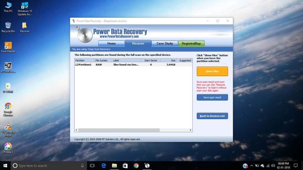 Show Files Power Data Recovery