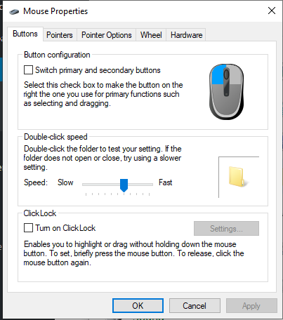 How to slow down the mouse's double-click speed in Windows 10